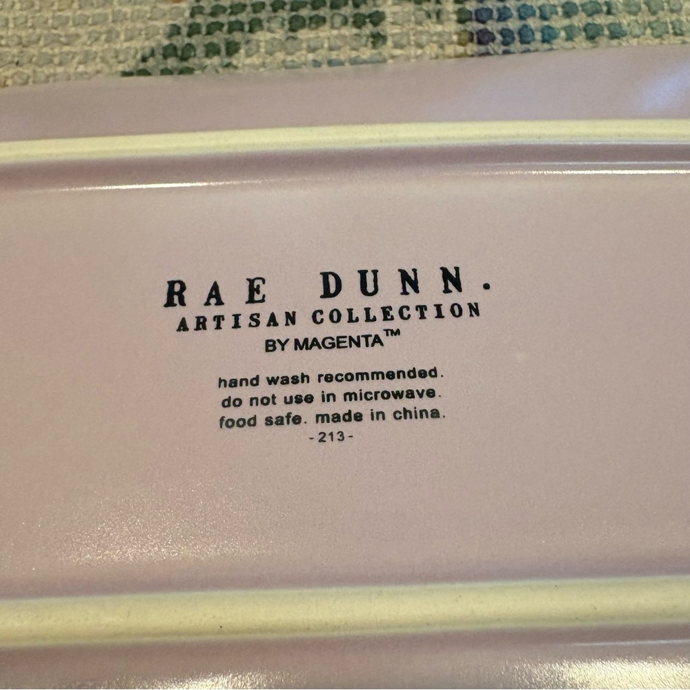Rae Dunn NEW Lavender Purple Appetizers Platter Tray NWOT Gold Lettering Serving - Picture 6 of 6